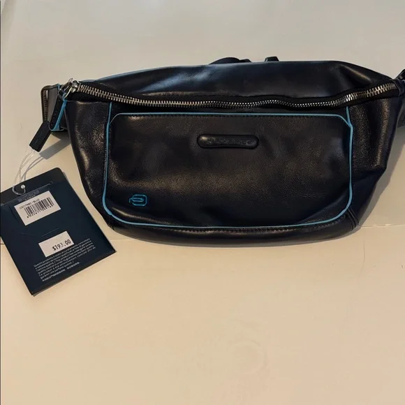 Black Crossbody Bag with Blue Accents - Picture 1 of 6